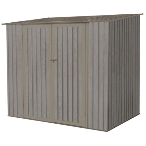 Chalet & Jardin – Abri de jardin métal 3,31 m² – Aspect bois vieilli – Dimensions 222 x 149 x 175 cm – Acier zingué avec grilles d’aération