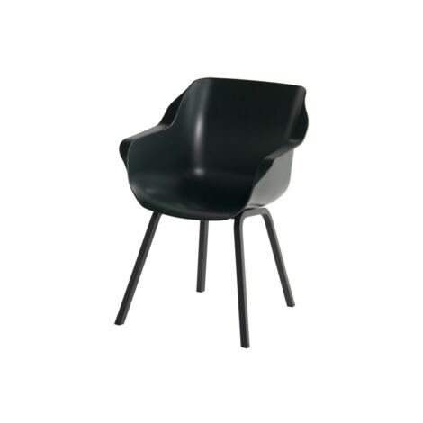 CHALET & JARDIN Lot de 2 chaises Sophie Element Armchair en résine - pieds en aluminium - Vert Forêt