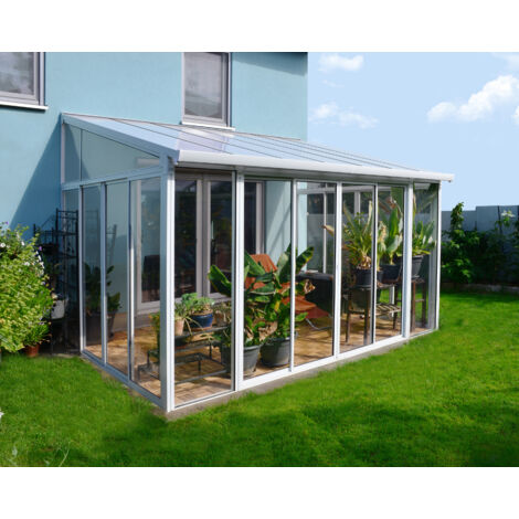 Chalet & Jardin – Pergola fermée 11.8m² blanche en polycarbonate – Structure aluminium résistante – 703062
