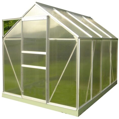 Chalet & Jardin – Serre de jardin polycarbonate 2,28m² – Toit double paroi 4mm – Structure aluminium anodisé – Hauteur faîtage 200cm
