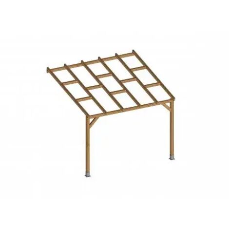 Chalet & Jardin – Toit Couv'Terrasse en bois traité autoclave 3x3m – Surface couverte 9,20 m² – Idéal pour terrasses et jardins – Quincaillerie incluse
