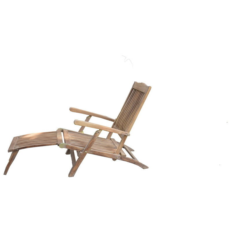 Chalet&jardin - Transat Relax en bois - repose-pied détachable - dossier inclinable