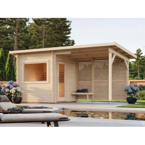 Chalet sauna Palmako Sanna Naturel , 44 mm Épaisseur de paroi 510 x 230 cm