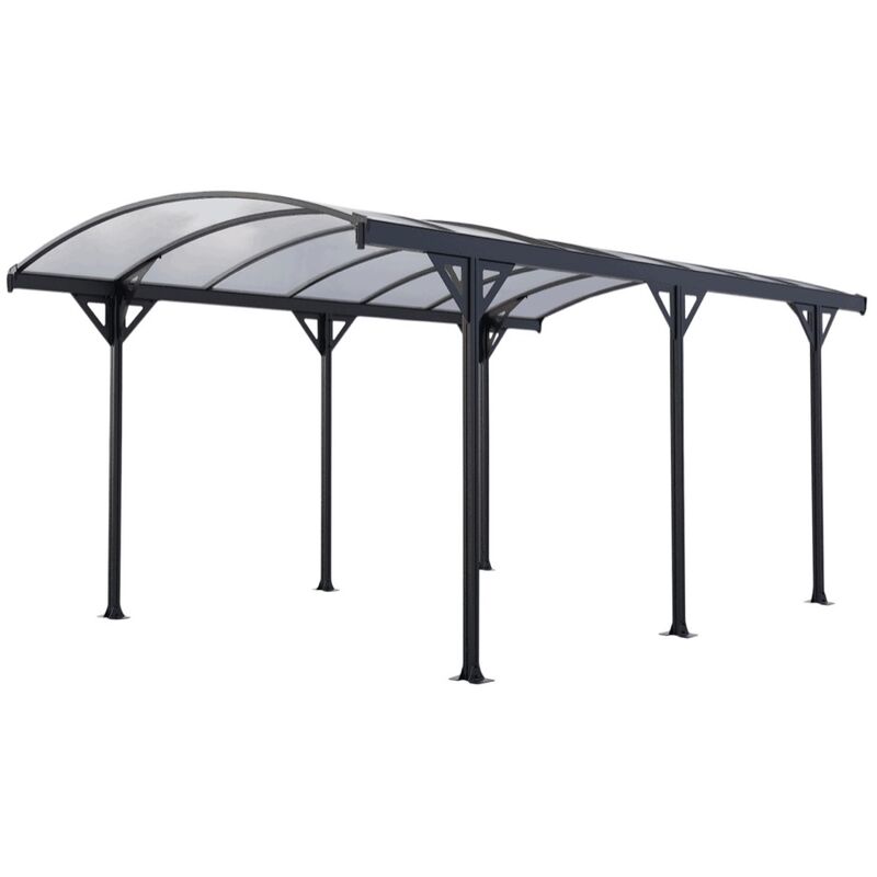 Carport alu -couv'voiture 35 - 15,24 M²- gris - Chalet&jardin