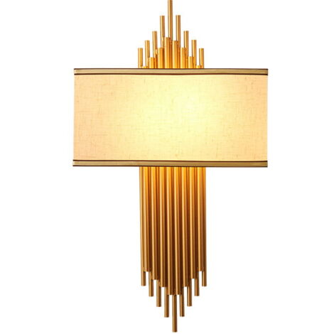 Chalette - Aplique 65cm, 2xE14, Pintado Oro Claro + Pantalla Blanca