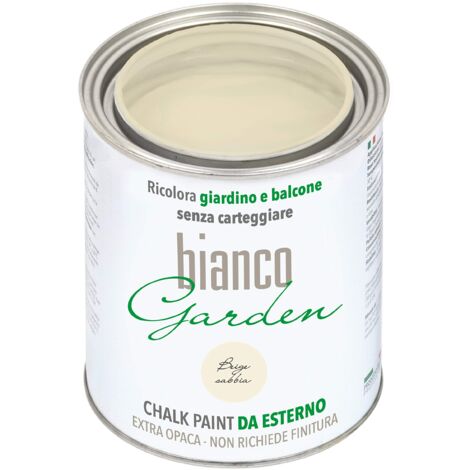CHALK PAINT DA ESTERNO biancoGarden Beige Sabbia - Ricolora giardino e balcone SENZA CARTEGGIARE e SENZA FINITURA (1 Litro)