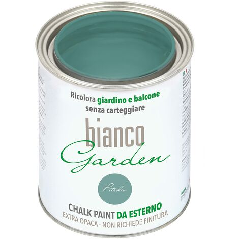 CHALK PAINT DA ESTERNO biancoGarden Petrolio - Ricolora giardino e balcone SENZA CARTEGGIARE e SENZA FINITURA (1 Litro)