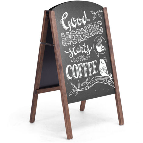 Chalkboard A-Board Double Sided Replaceable Blackboard 4 Writing Board Frame