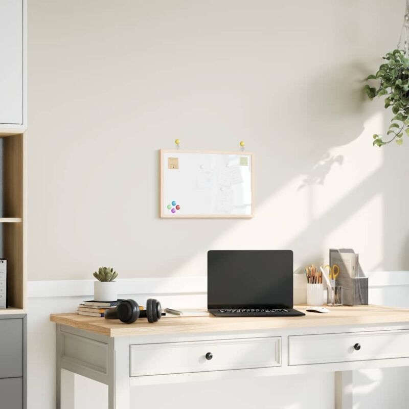 Magnetic Whiteboard with Solid Pine Wood Frame 40x30 cm Vidaxl