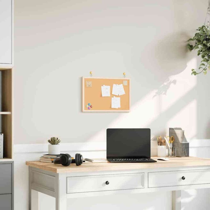 Cork Board with Solid Pine Wood Frame 40x30 cm Vidaxl