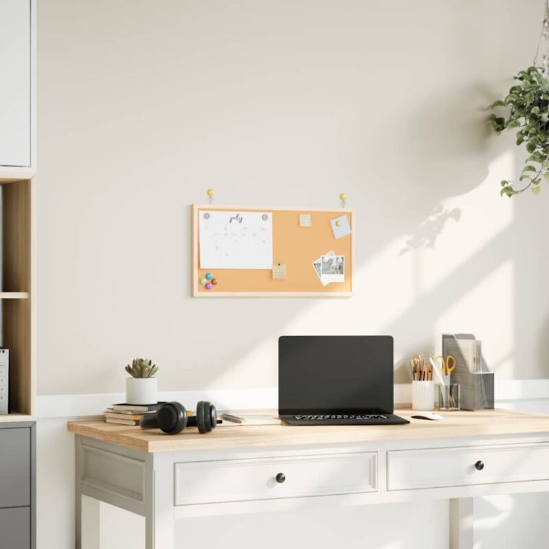 Cork Board with Solid Pine Wood Frame 60x30 cm Vidaxl