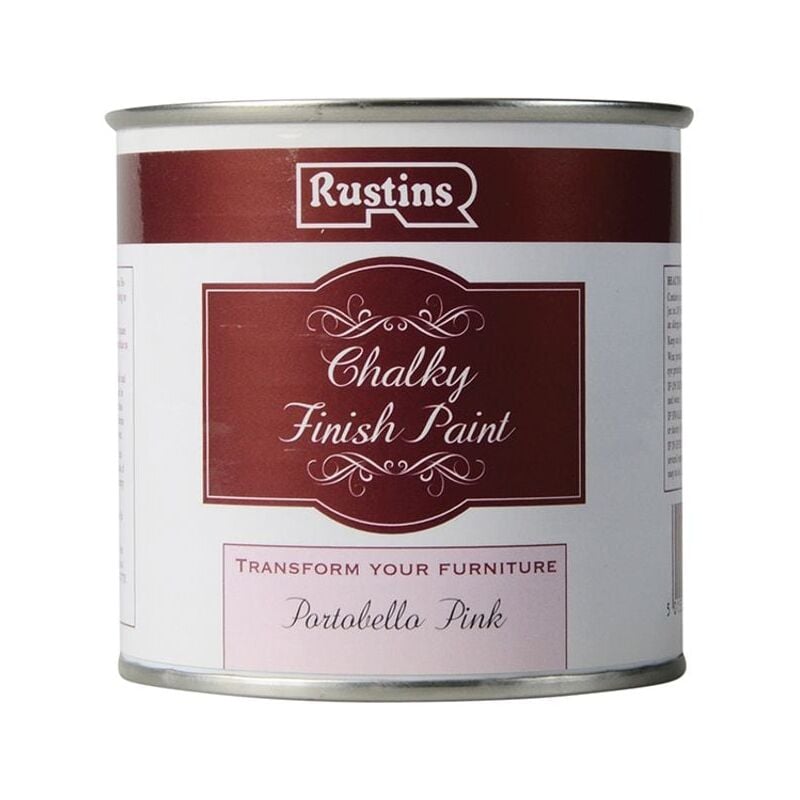 Rustins - CHAPP250 Chalky Finish Paint Portobello Pink 250ml RUSCPPP250