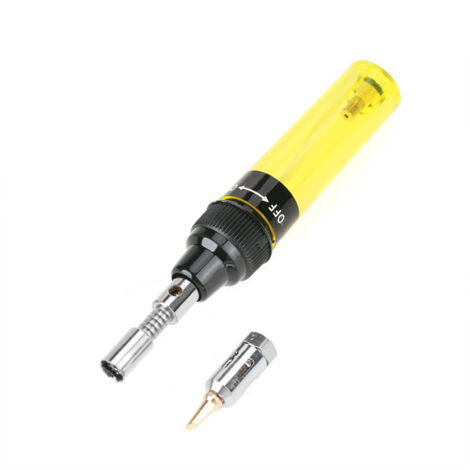 Chalumeau à gaz butane sans fil, fer à souder, stylo de soudage, outil 1300 ℃ (jaune)