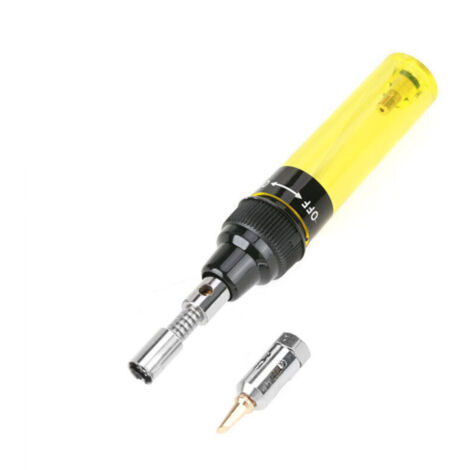 Chalumeau à gaz butane sans fil, fer à souder, stylo de soudage, outil 1300 ℃ (jaune)