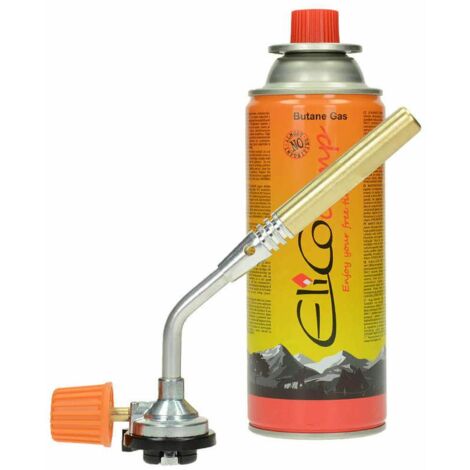 Chalumeau de gas ELICO RK-5001T pour le soudage, température jusqu'à 1800°C, flamme de jusqu'à 7 cm, tube flexible, réglage de de la flamme, verrouillage pour une utilisation continue, y compris carto