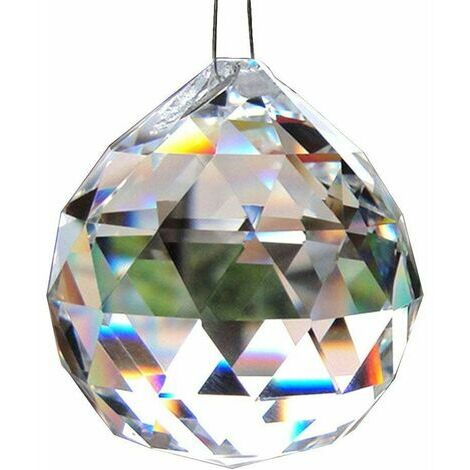 CHAM - QDRPO 60 mm Bola de cristal transparente grande Bola de cristal Bola de cristal Prisma Colgante Araña de cristal de arco iris Piezas de cristal - Fiesta de boda Centros de mesa festivos