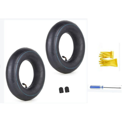 Chambre À Air 4,00/3,50-6 350/400-6 3.50-6 4.00-6 4.10-6 Avec Tige De Valve Coudée Tr87 Remplacement Pour Camions À Main Tondeuses À Gazon Remorques De Jardin Brouettes + Gants A