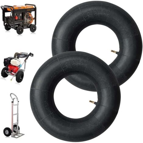 Chambre à Air 4.10/3.50-6, Lot de 2 Pneus pour Chariot à Main Chambre a Air Brouette avec Tige de Valve Chambre à air de Rechange pour Chariot De Jardin, Tondeuse à Gazon, Tube De Remplacement