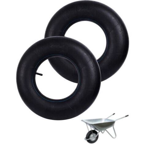Chambre À Air 4.80/4.00-8 Valve Coudée Pour Remorque Tondeuse Brouette Scooter 2 Pièces Noir