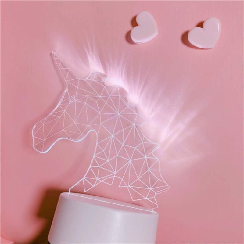 Chambre À Coucher Chevet Fille Coeur Lampe Projection Stéréo Créatif Décoration Éclairage Alimentation Nuit Lumière