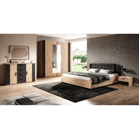 Chambre complete adulte en bois & laqué - GLICERIO - SO NUIT