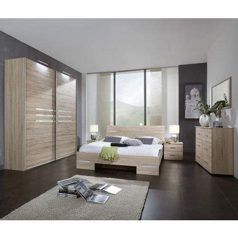 Chambre adulte YANIS avec armoire portes battantes 226 cm et lit 160 cm