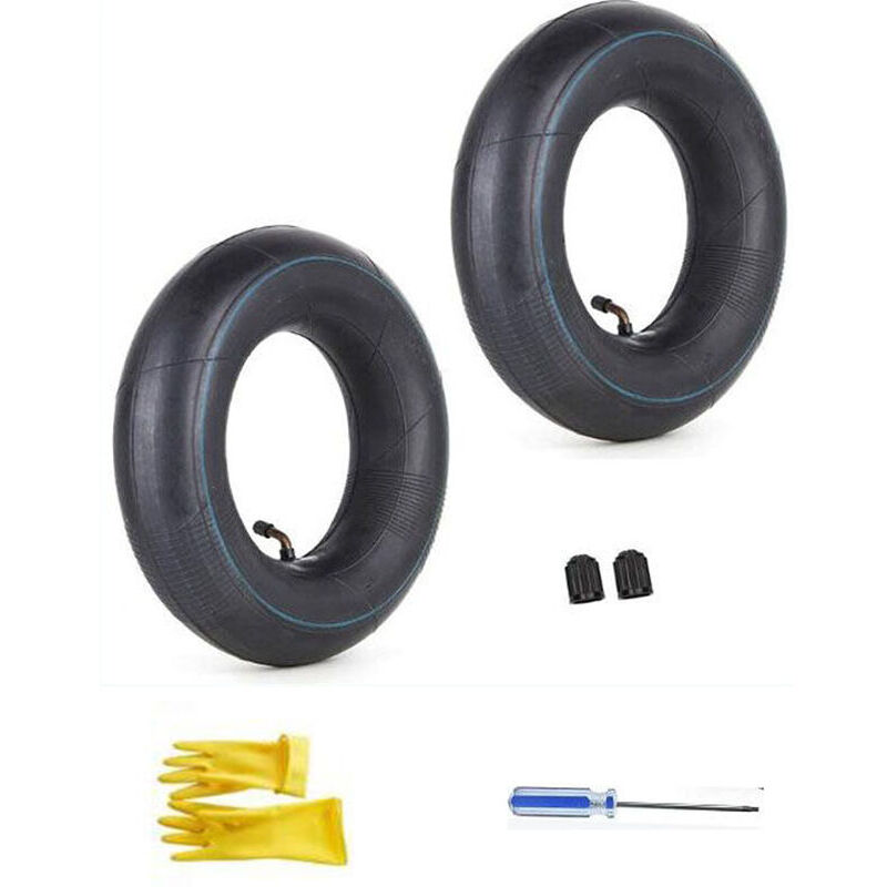 Chambre à air 4,00/3,50-6 350/400-6 3.50-6 4.00-6 4.10-6 avec tige de valve coudée TR87 Remplacement pour camions à main Tondeuses à gazon Remorques
