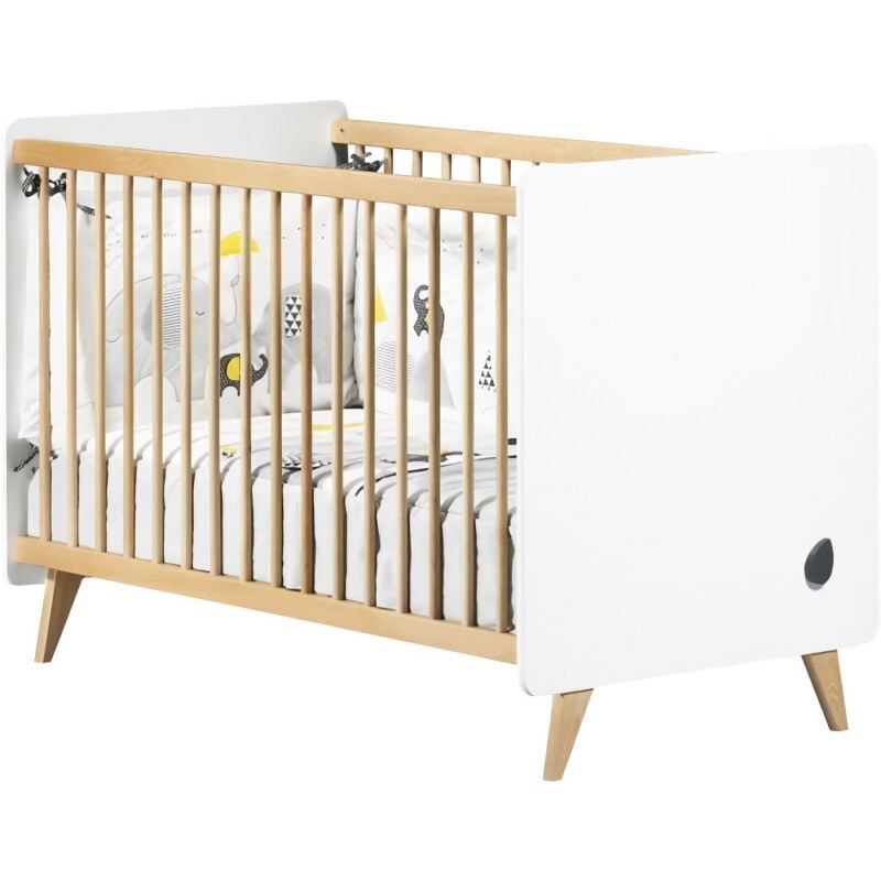 Chambre bébé duo oslo - Lit 120x60 + Commode a langer 2 tiroirs gouttes Sauthon