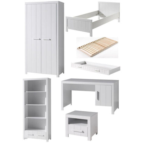 Chambre Complète Enfant 7P "Erik" Blanc
