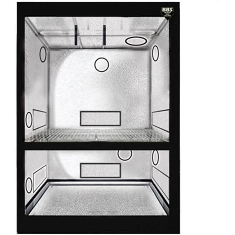 Chambre de culture Dual 150 x 80 x 200 cm Black Silver