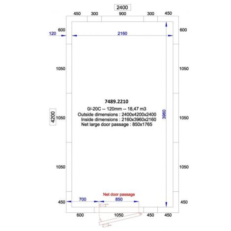 Chambre Froide et Congélateur L2400 mm - Combisteel