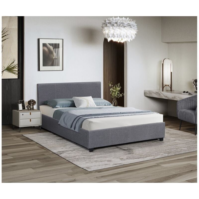 Habitat Et Jardin - Lit double avec coffre 'Carla' - 180 x 200 - Gris