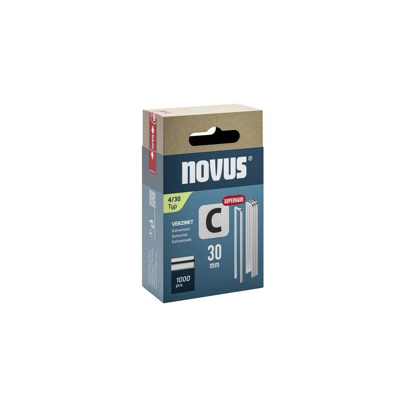 Agrafes À Dos Fin - Type 4 1000 Pc(S) Novus 042-0806 Dimensions (L X L) 30 Mm X 6.1 Mm