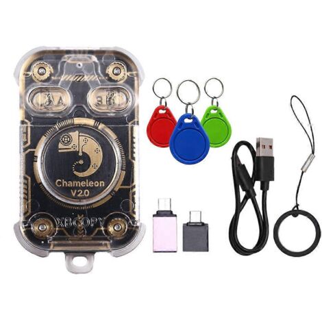 Chameleon V2.0 Lecteur de puces RFID, émulateur, duplicateur NFC, décodage de cartes 125K 13,56 MHz, porte-clés Chameleon Ultra+3XUID