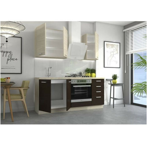 Cuisine complète pré-montée All In blanc L.180 cm avec électroménager