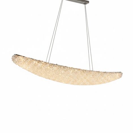 Champagne K9 suspension en cristal, lampe suspendue LED avec 3 modes de couleur, hauteur réglable, Ø80x120 cm, plafonnier élégant moderne