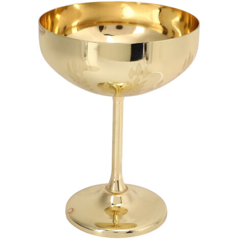 Champagnerbecher aus Edelstahl 304, goldfarben, mit Weizenähren-Gravur, ideal für Partys und Rotwein