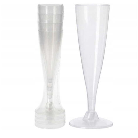 Champagnergläser aus Kunststoff, 4er-Set, 130 ml