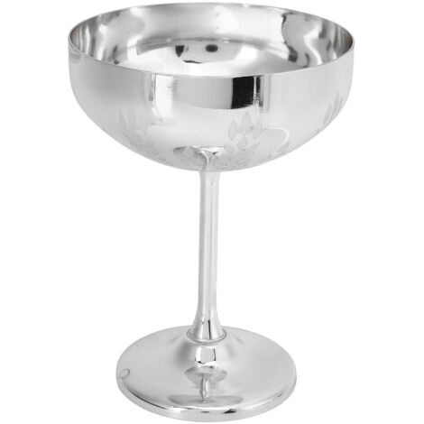 Champagnerglas aus Edelstahl 304, graviertes Rotweinglas für Bar, Party, Dekoration, Weizenähren-Design und Hochglanzpolitur