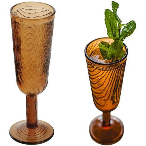 Champagnerglas, Holzscheibenmuster, Arbre Brown Design