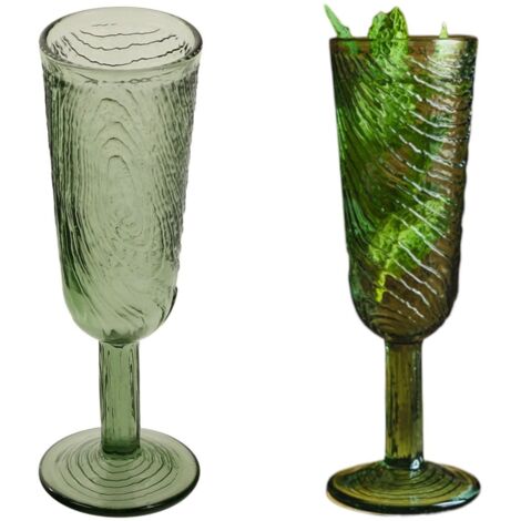 Champagnerglas, Holzscheibenmuster, Arbre Green Design