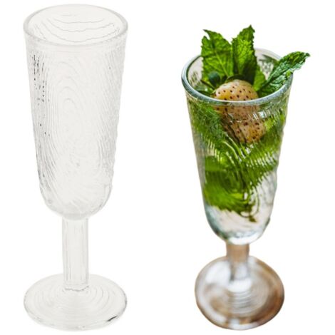 Champagnerglas, Holzscheibenmuster, ARBRE, transparent