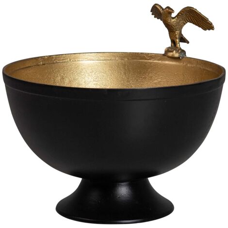 Champanera Aguila Aluminio Negro Dorado 35X38X29Cm