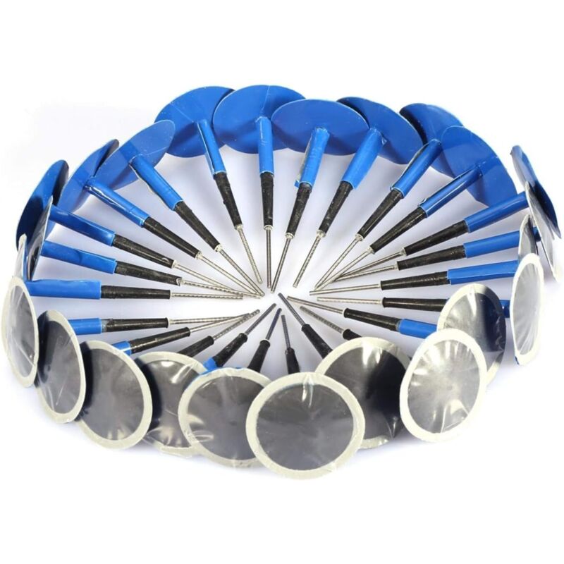 Fontainebleau - Champignon de réparation de crevaison de pneu Tubeless universel pour moto de voiture 36 4mm Fonepro 24 pièces