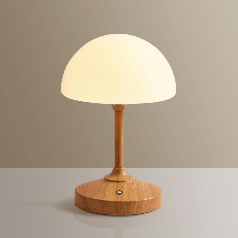 Champignon lampe lampe de table imperméable, Lampe de batterie rechargeable sans fil pour la chambre à coucher, 5000mAh Touch, Salle de bains, 3