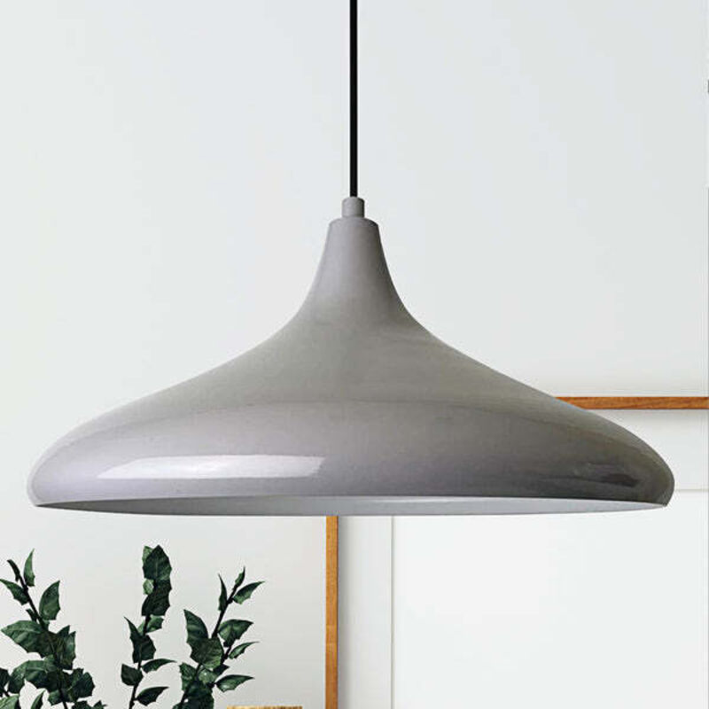 Bamyum Champion Industrielle Pendelleuchte Aus Grau Handbemaltem Metall – Vintage Kronleuchter E27 Ø35 Cm Für Wohnzimmer, Schlafzimmer Oder Esszimmer