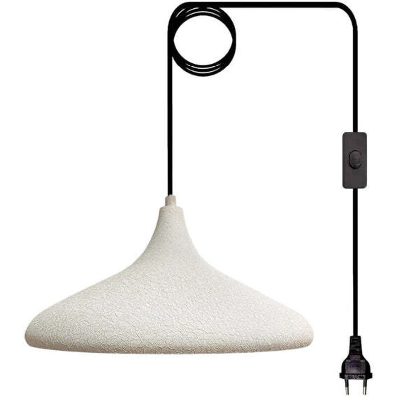 Bamyum Champion Schlichte Weiß Plug In Pendelleuchte - Hängelampe Für Wohnzimmer, Küche, Büro, Lounge
