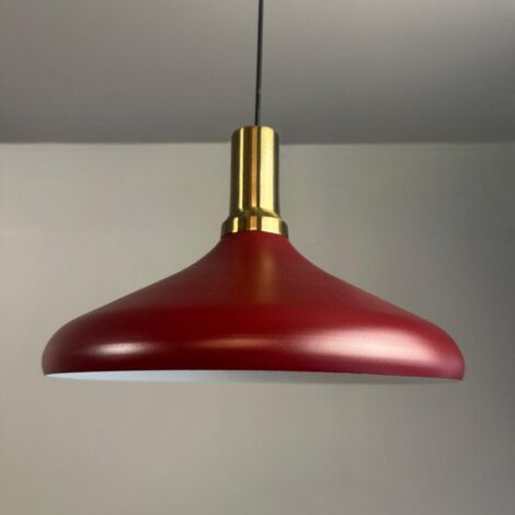 Champion Suspension Luminaire Vintage, Lustre Salon de 35 cm, Lustre Cuisine en Métal, Lampe E27 Vintage pour Chambre, Suspension Luminaire pour Salle à Manger, Couloir, Bordeaux