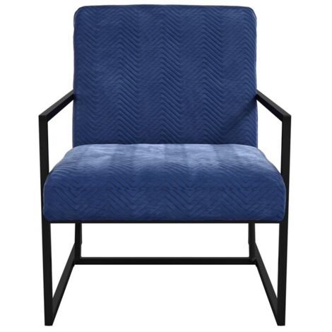 Chance Chair - Velvet/Metal - L76 x W63.5 x H63.5 cm - Oxford Blue - Partially Assembled