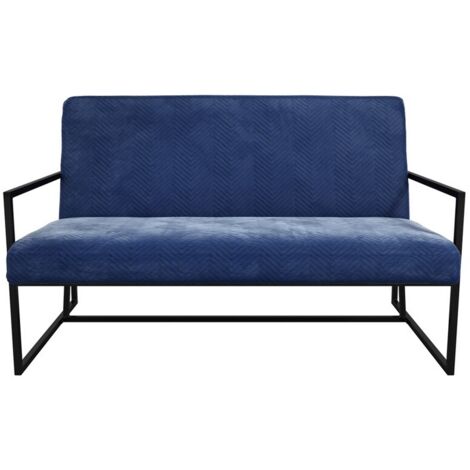 Chance Sofa - Velvet/Metal - L78 x W132.5 x H83 cm - Oxford Blue - Partially Assembled